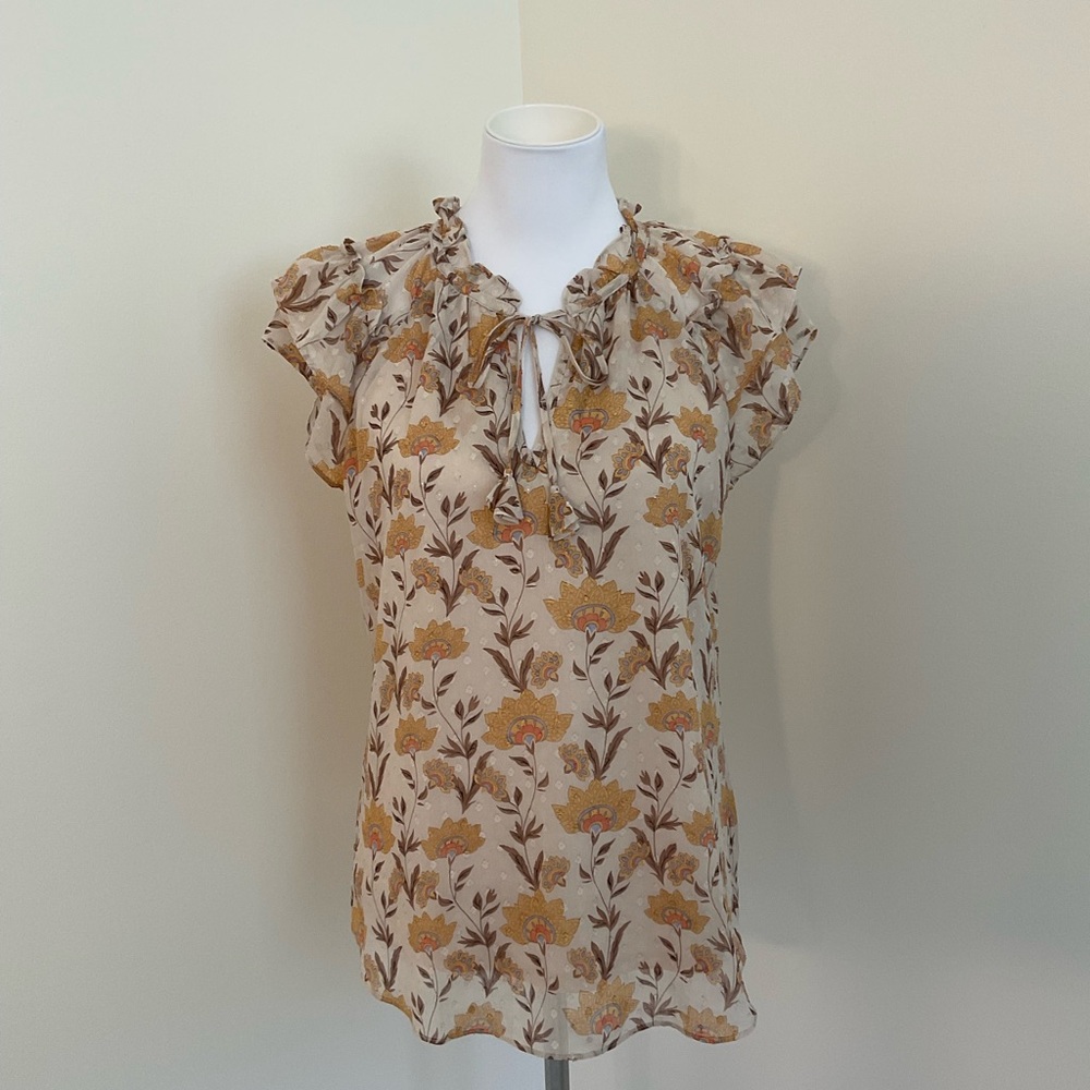 Tamara H. Floral Blouse with Ruffle Sleeves